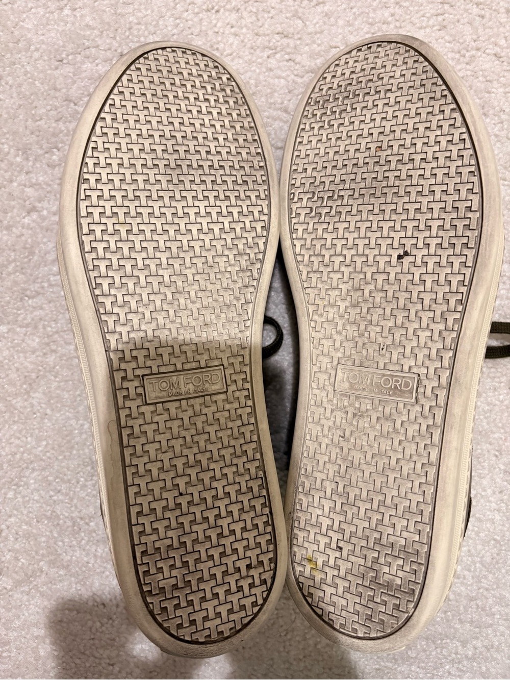 Tom Ford Men's Olive/Tan Suede Lace-Up Sneakers - Picture 5 of 7